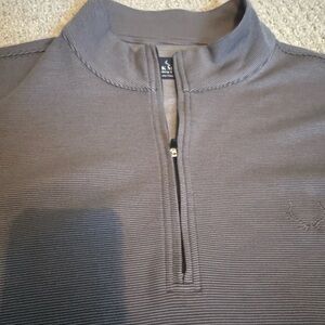 Men's Gray Striped Quarter Zip Pullover
